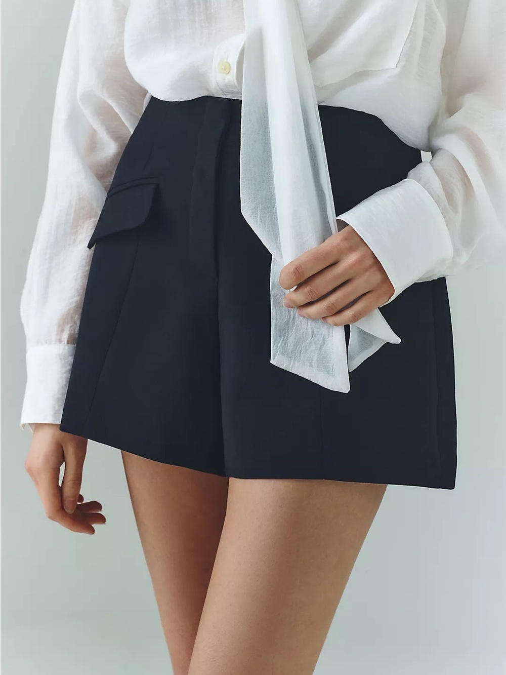 Maeve by Anthropologie Tailored City Shorts Black High Rise Size 10